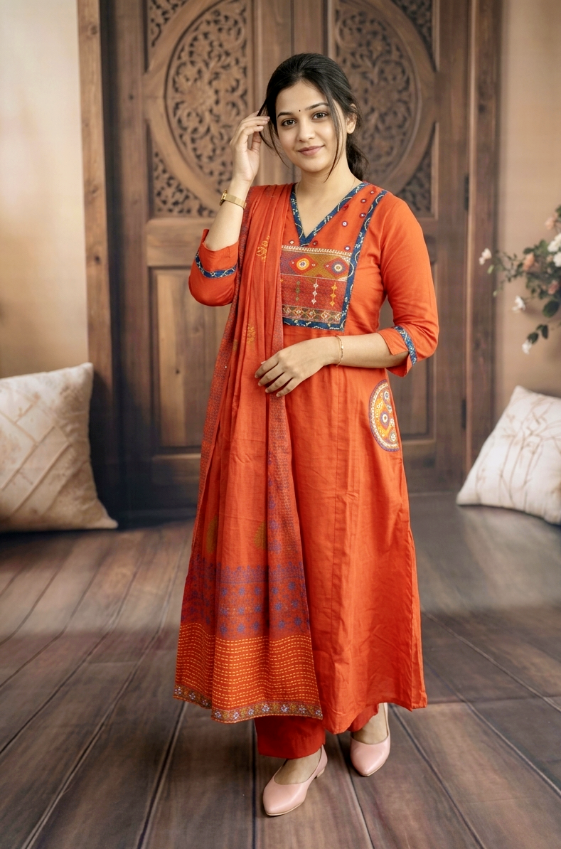 Premium Cotton Set [Brick Orange , Lemon Yellow]