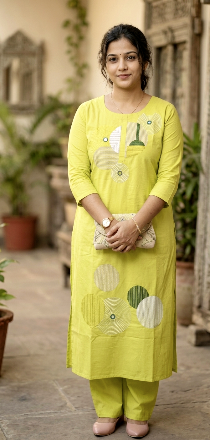 Cotton cord set [Pista green , Pink]