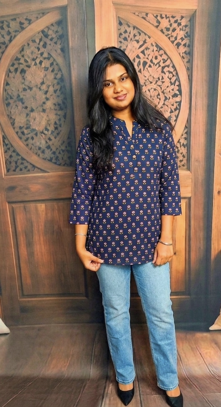 Cotton Tunic [navy blue, blue, light blue,yellow, green, pink]