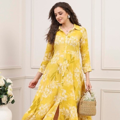 Rayon Printed Straight Dress