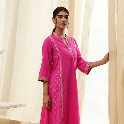 Cotton Printed A-Line Kurta